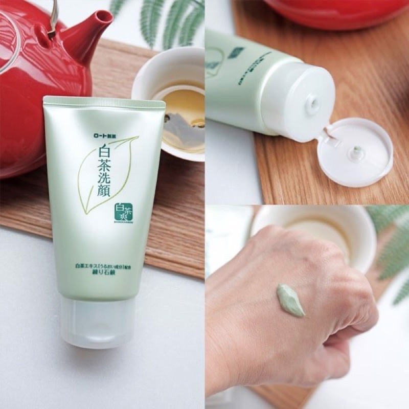 Sữa rửa mặt Trà xanh Rohto Nhật Bản trắng da làm giảm mụn 4