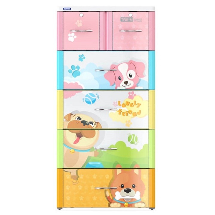 Tủ nhựa DUY TÂN Tabi M 5 tầng 6 ngăn (60 x 48 x 124 cm) - 54682 - Giao màu ngẫu nhiên