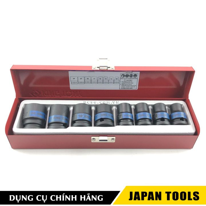Bộ đầu tuýp màu đen ngắn chuôi 1/2" kingtony 4408mp | japan tools
