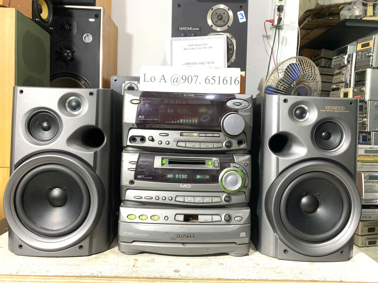 Bán bộ dàn trung nghe nhạc khủng bố Kenwood RXD - L1MD ( loa L550) hát cực tốt Hàng bãi nhật về