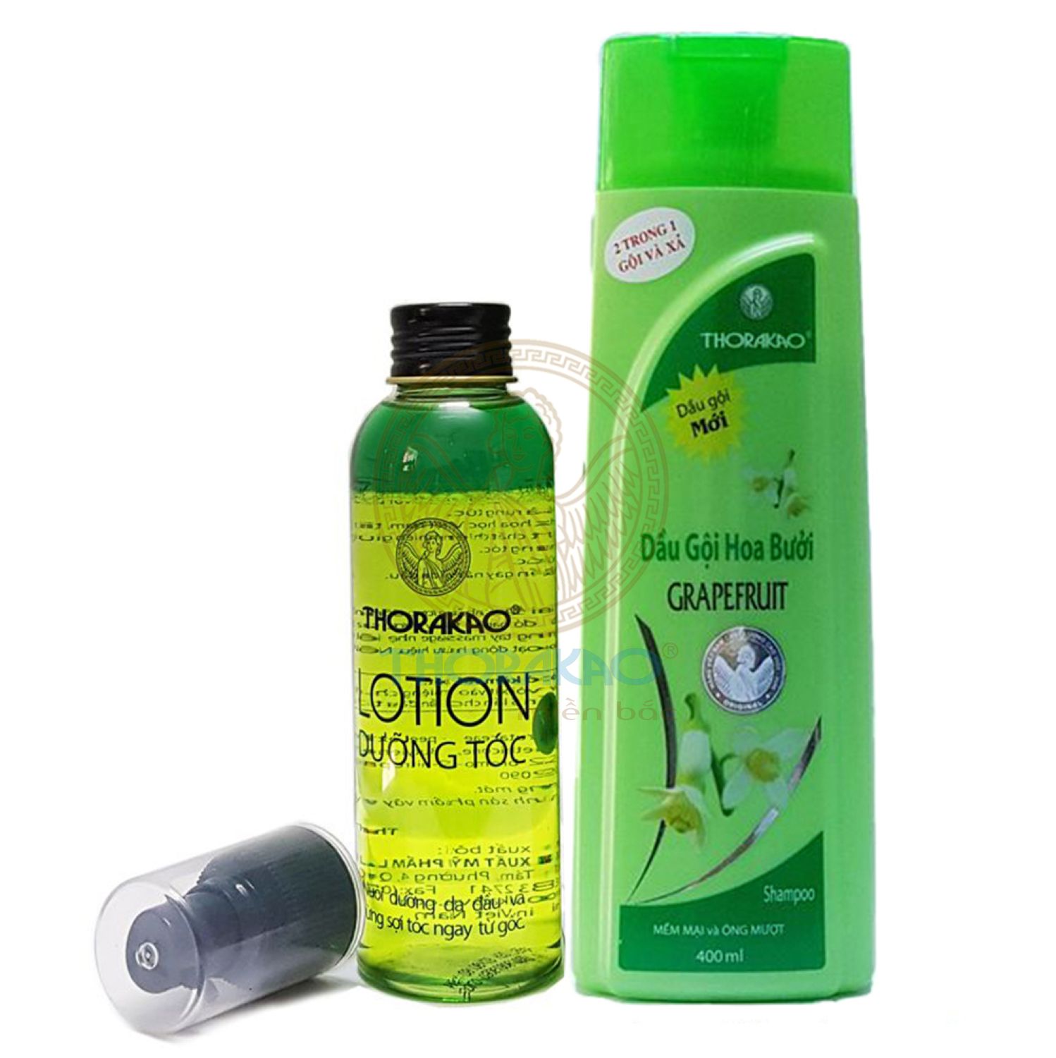 Combo dầu gội hoa bưởi ngăn rụng tóc và Lotion tinh dầu bưởi kích thích mọc tóc Thorakao 150ml