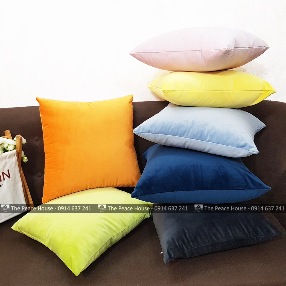 Vỏ gối tựa lưng, gối sofa, gối trang trí, gối vuông, gối văn phòng  chất liệu nhung cao cấp - sofa pillow covers- velvet sofa pillowcase (Giá chỉ bao gồm vỏ gối) - The Peace House