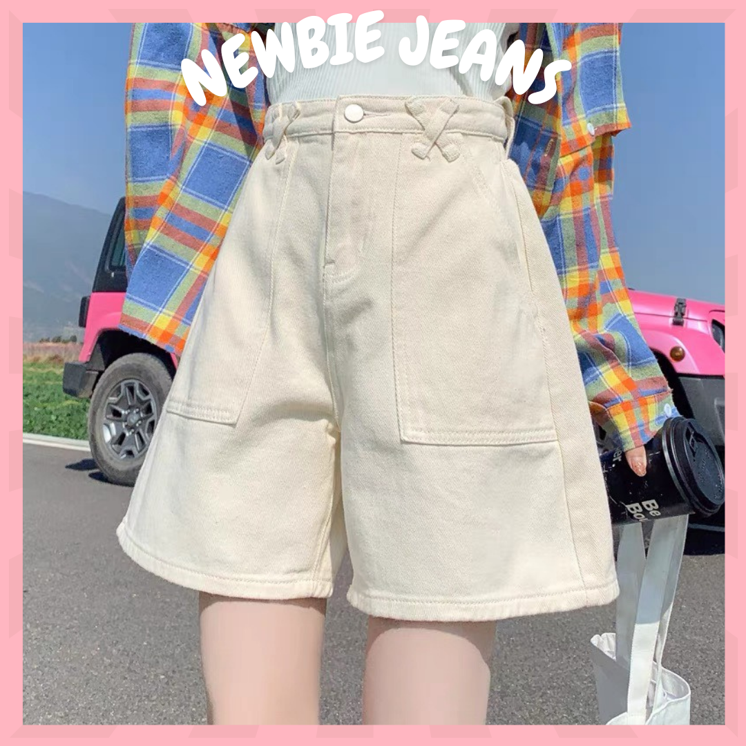 [MẪU MỚI VỀ] Quần Ngố Lửng Jean Nữ ỐNG Rộng Cạp Cao Phong Cách ULZZANG