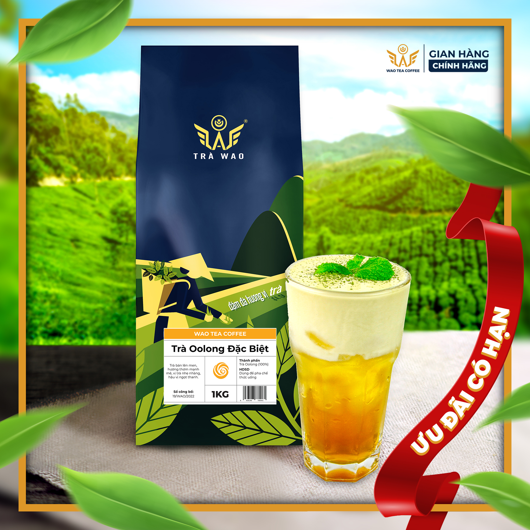 Trà Oolong Đặc Biệt WAO pha trà trái cây thơm đậm vị