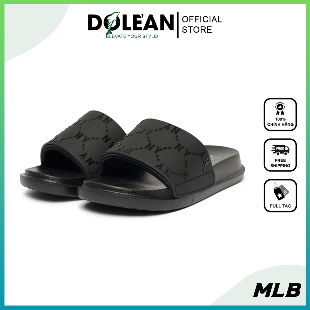 MLB Unisex Double Sandal Jacquard Dia Monogram NY Yankees Black