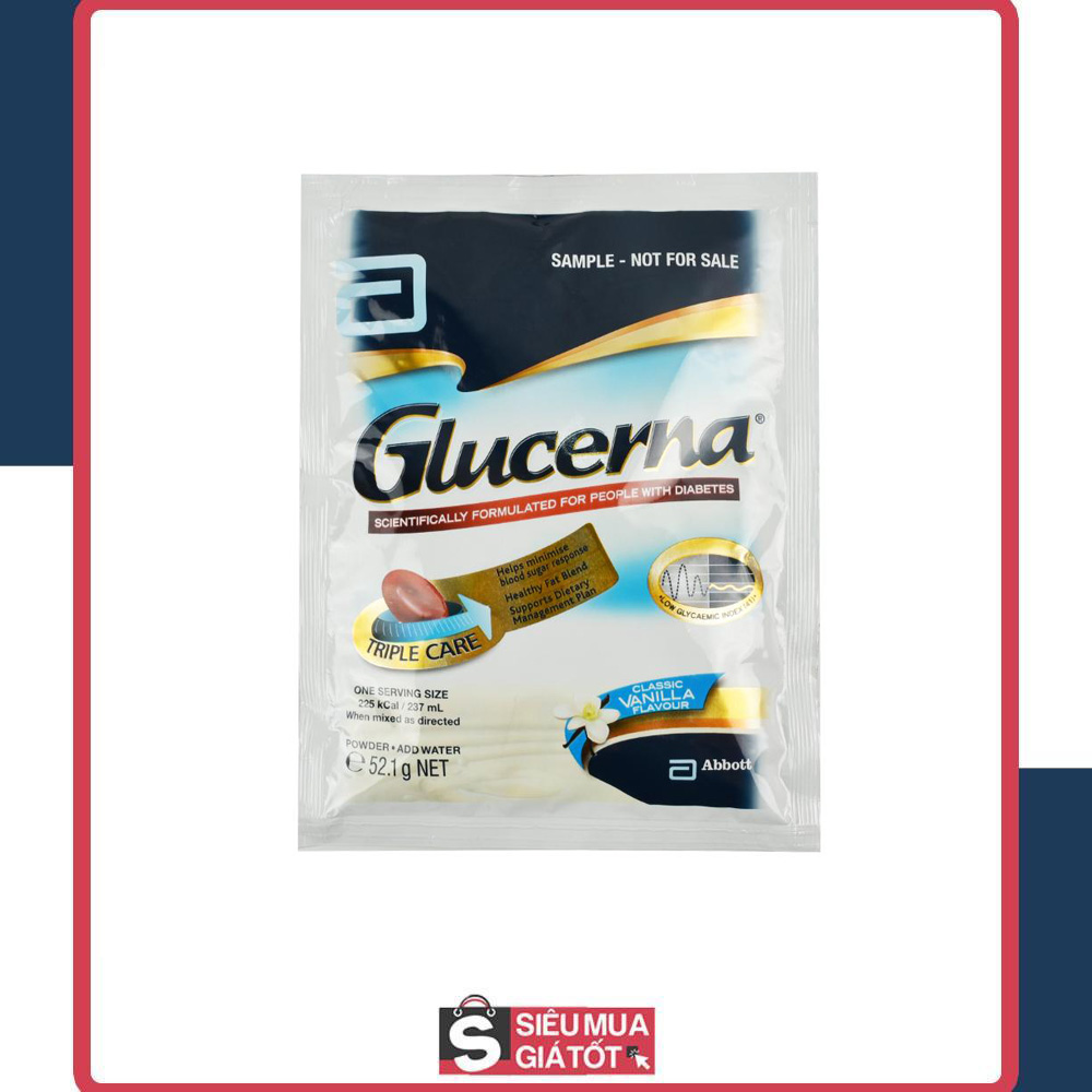Combo 10 túi sữa bột dành cho người tiểu đường glucerna 52.1g chính hãng úc