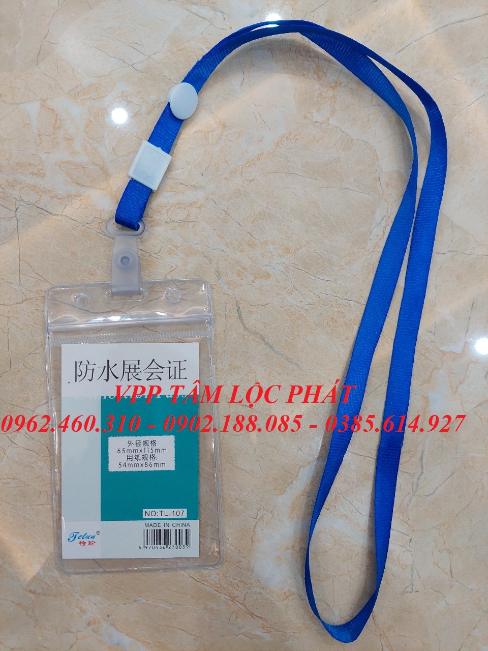 20 bộ thẻ đeo nhân viên 107 + dây đeo thẻ lụa móc nhựa