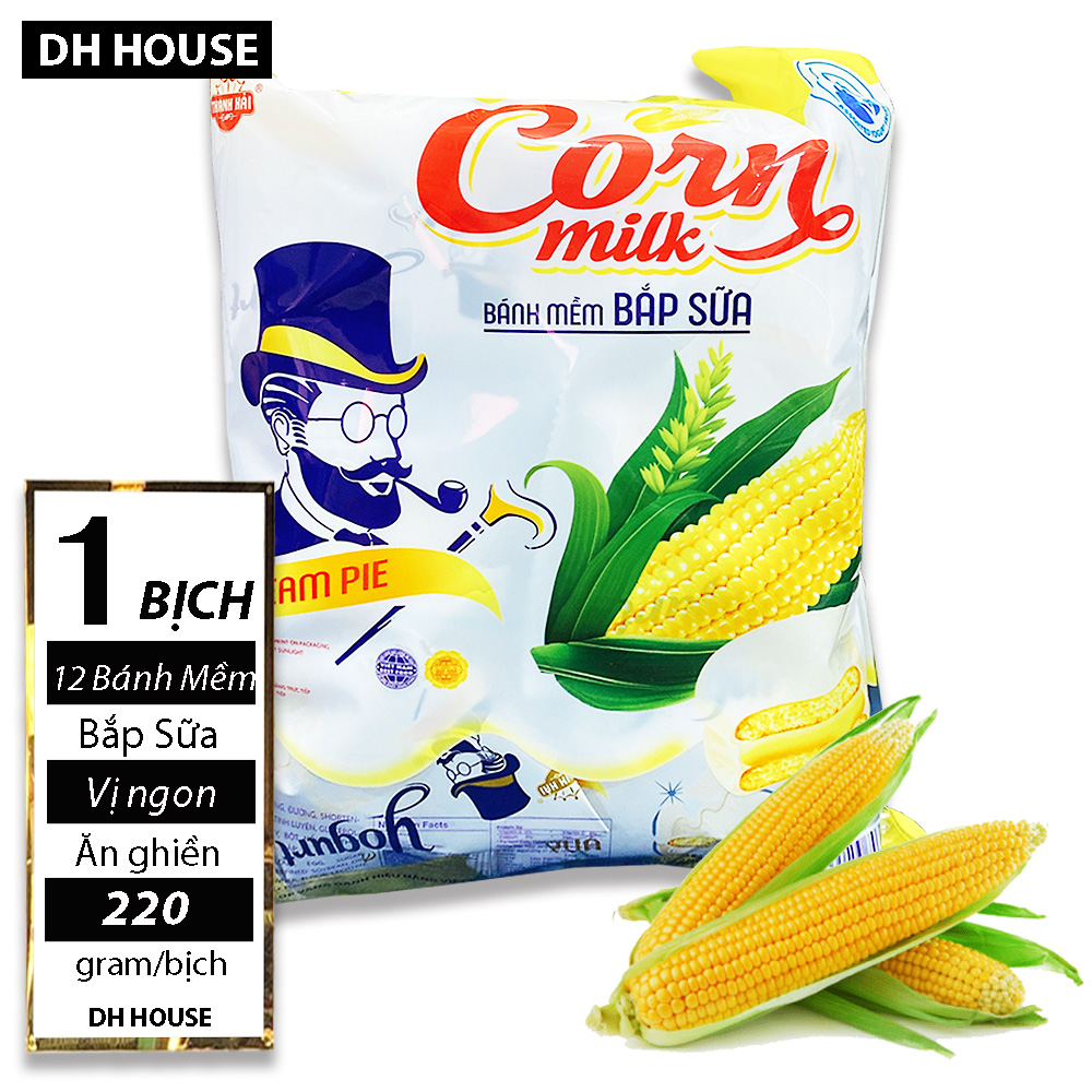 [ BÁNH MỀM, BẮP SỮA TAN TRONG MIỆNG] 01 Bịch x 12 gói (220gr) Bánh mềm cuộn Bắp Sữa , cherry, cuộn dâu , Cuộn Bắp Sữa, Cherry , cuộn Dưa lưới, cuộn Trứng Muối Thanh Hải (Date: 12 tháng) - Giao hàng ngẫu nhiên. DHHOUSE