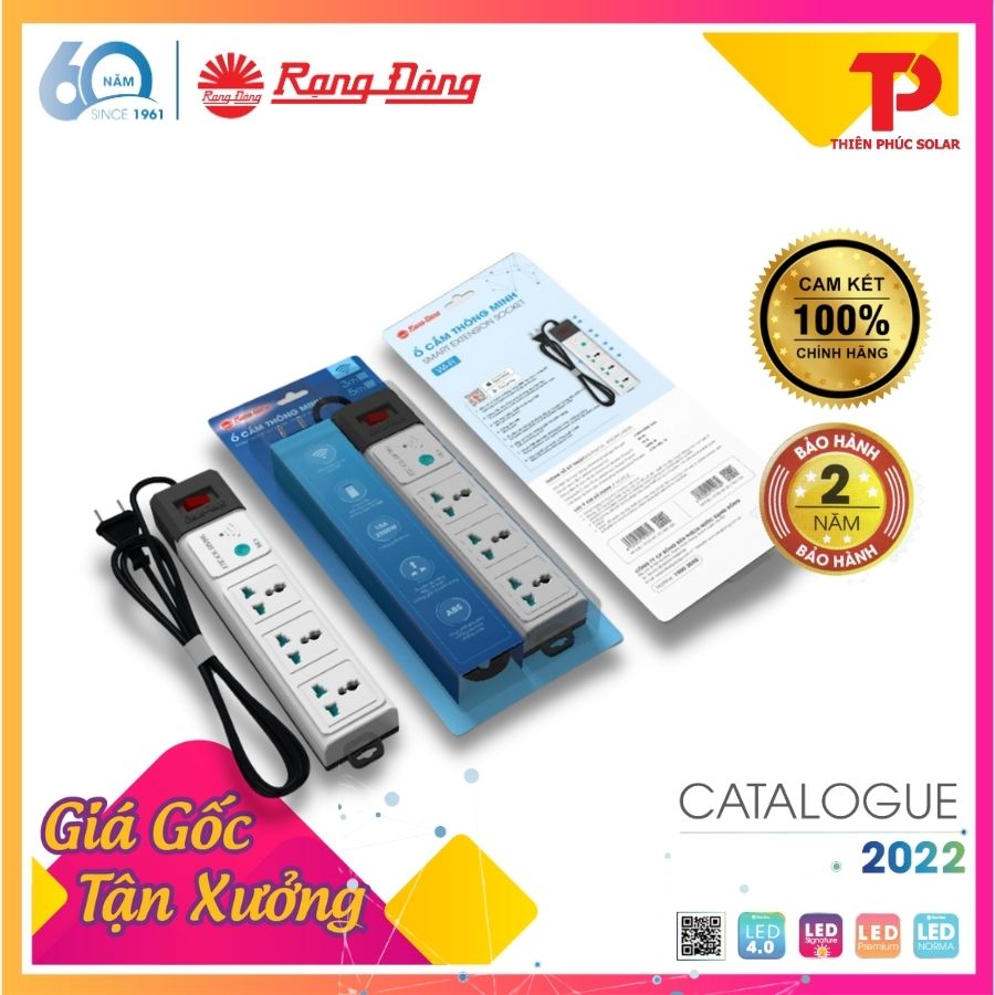 Ổ cắm thông minh wifi 5m rạng đông model: oc02.wf 3c/5m/10a