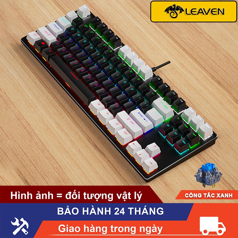 Bàn phím cơ rgb led K550 LEAVEN Giao hàng 24 giờ 87 phím Bàn phím máy tính