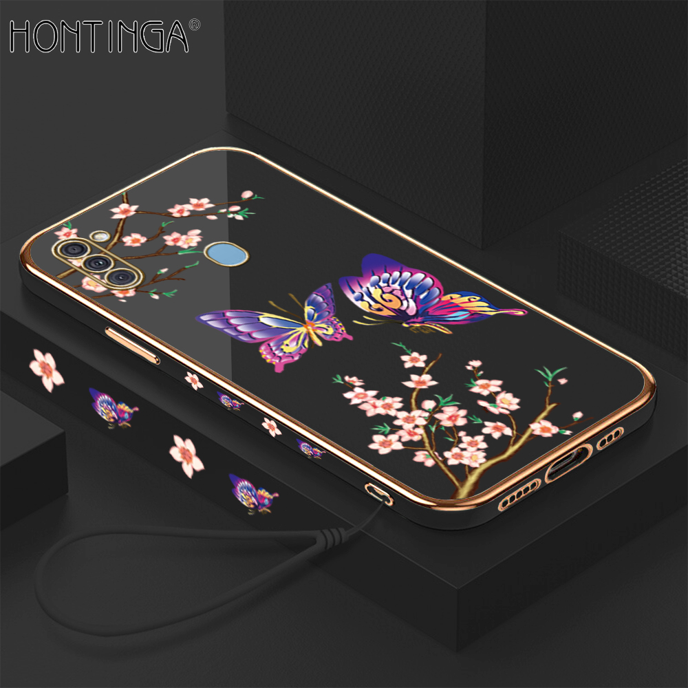 Hontinga Casing Case For Samsung Galaxy A11 M11 Case Colorful Butterfly
