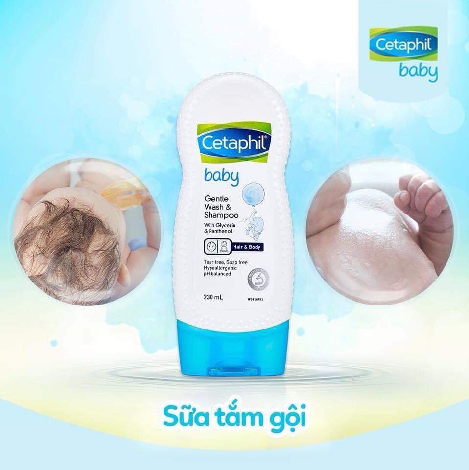 [CAM KẾT CHÍNH HÃNG] Sữa tắm gội toàn thân cho bé Cetaphil 230ml hương thơm dịu nhẹ giúp đẩy lùi các triệu chứng mẫn đỏ, rôm sảy, ngứa ngáy - TINI KIDS PLAZA