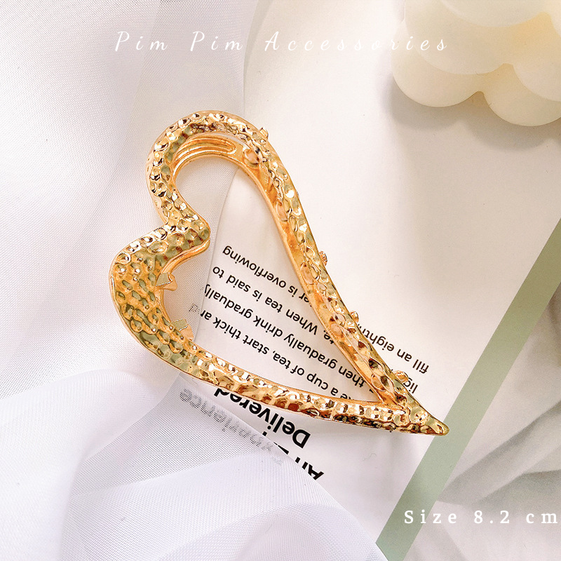 Kẹp tóc cỡ vừa chất liệu hợp kim cặp tóc Hàn Quốc hình trái tim cá tính