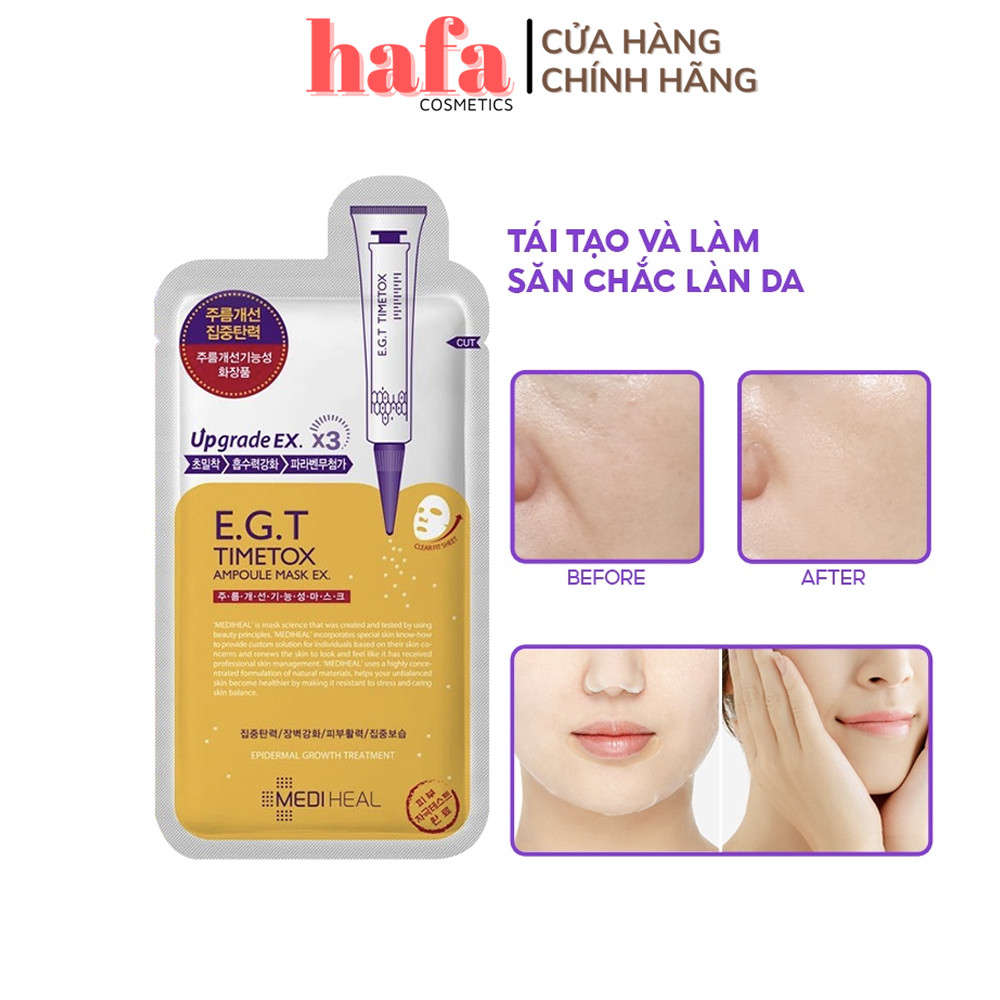 Mặt Nạ chứa tinh chất E.G.T tái tạo, phục hồi da Mediheal E.G.T Timetox Ampoule Mask Ex 25ml