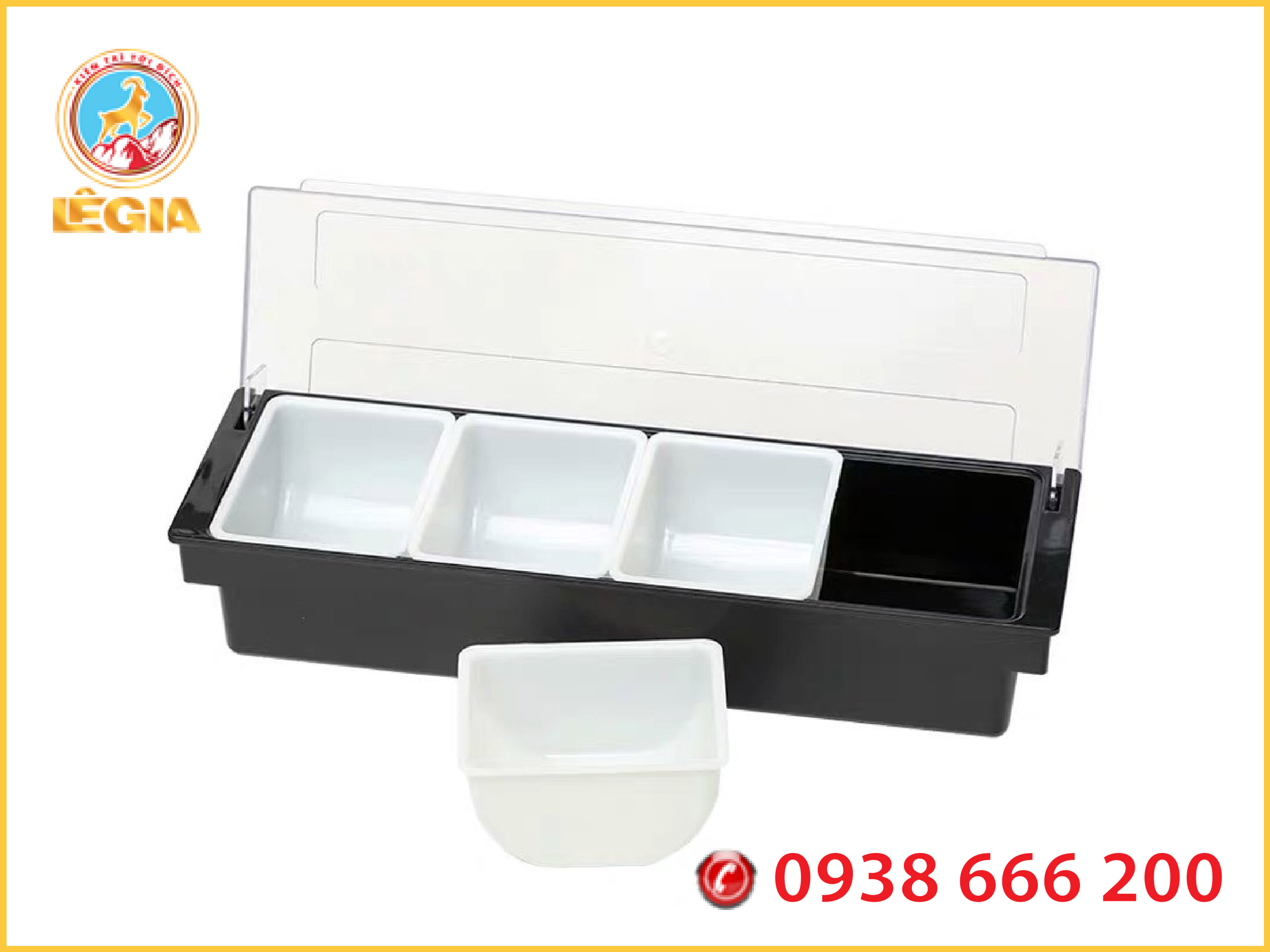 Hộp khay nhựa đựng topping 4 ngăn