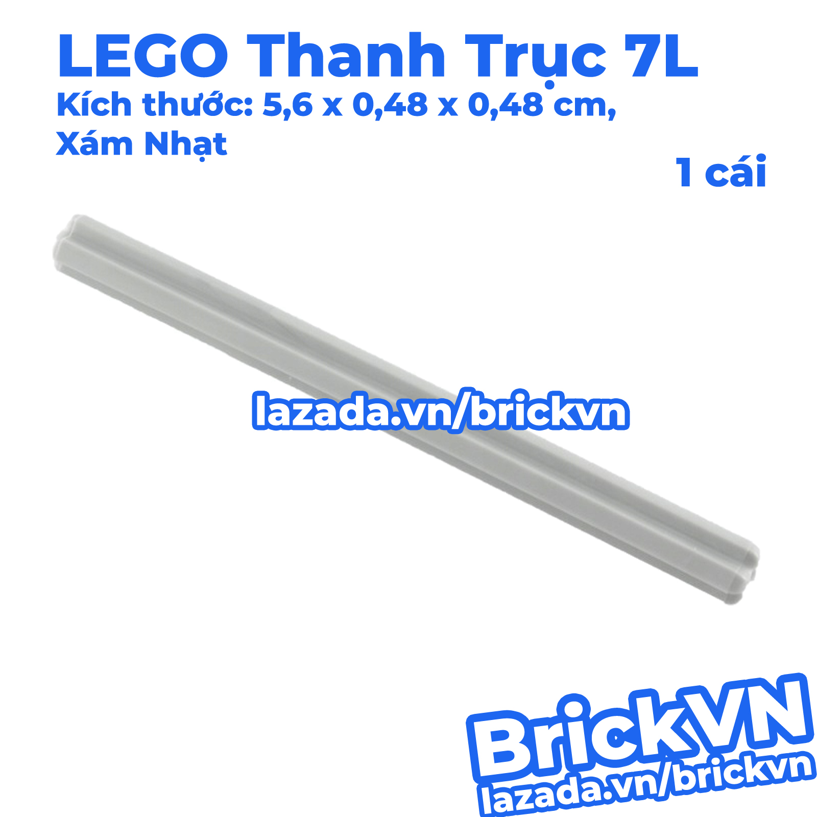 Phụ kiện lắp ráp lego technic thanh trục 7l màu xám nhạt id 4211805 44294