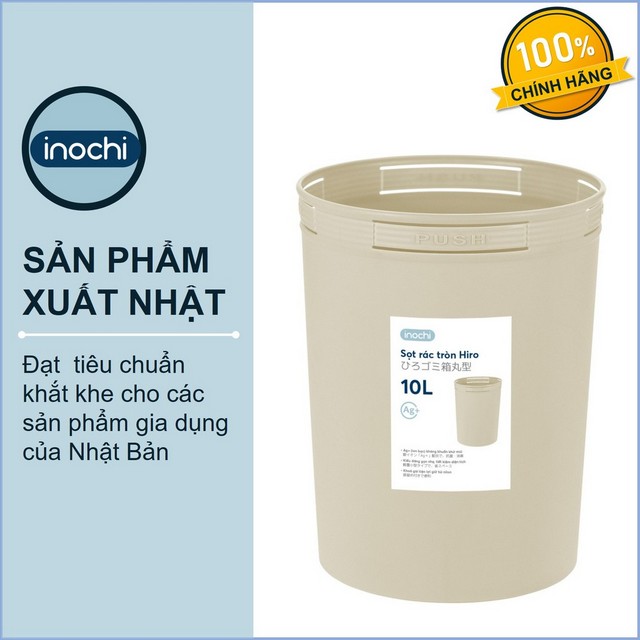 Thùng rác nhựa tròn cao cấp 10 lít inochi nhật bản - màu sắc rất đẹp với 4 gam màu trung tính