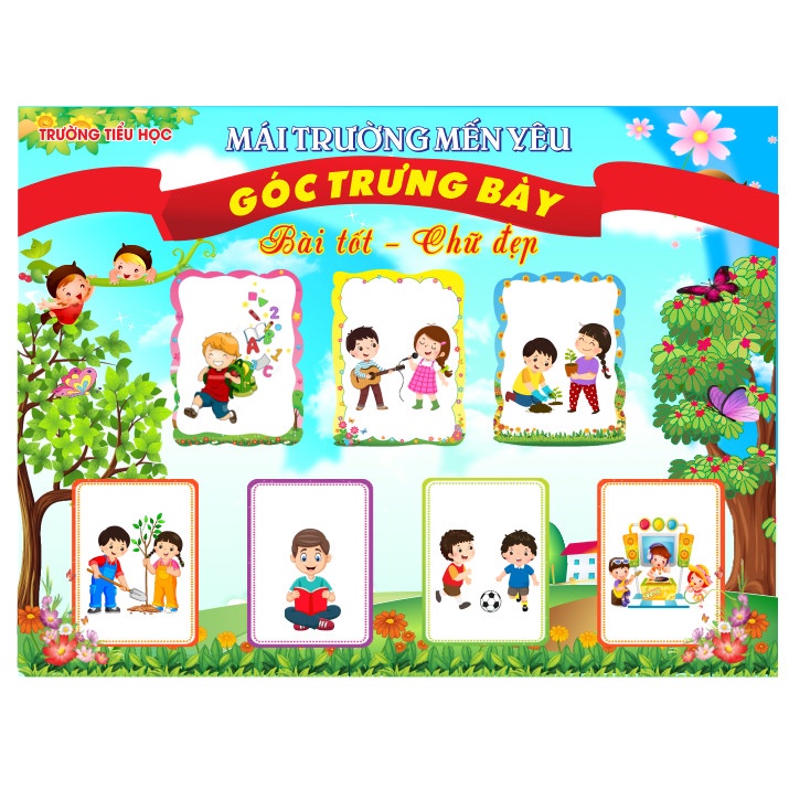 Tranh tiểu học - bảng trung bày
