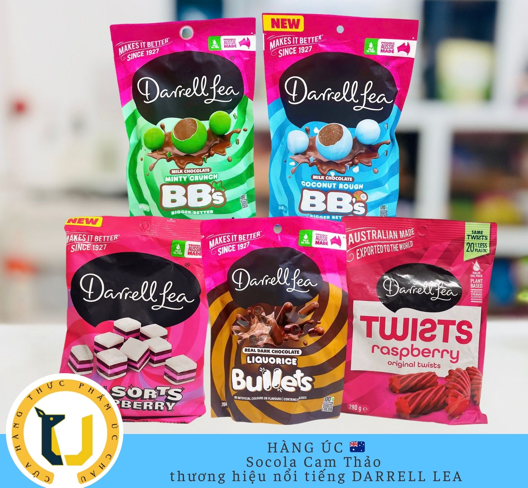 (HÀNG ÚC) Kẹo socola cam thảo DARRELL LEA BB's and Bullets liquorice chocolate nhiều vị