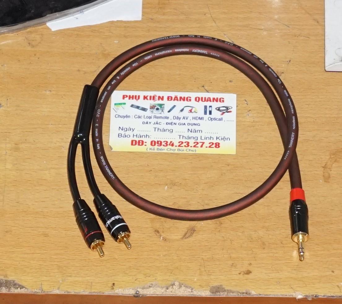 Dây jack 3.5 ra 2 hoa sen ( AV ) dài 1m , loại tốt dây italy jack nakamichi