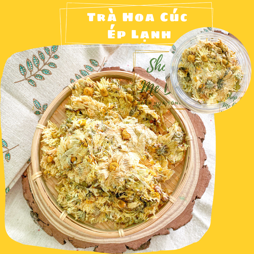 Trà Hoa Cúc Vàng Sấy Khô 80g - 100% tự nhiên sấy lạnh ép miếng - Shop Mẹ Bắp