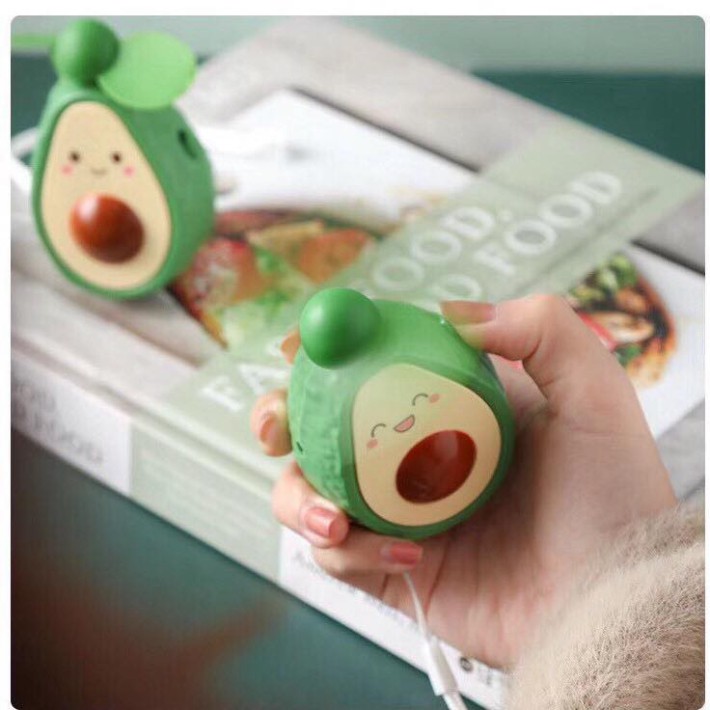 QUẠT tích điện mini cầm tay trái bơ kute()