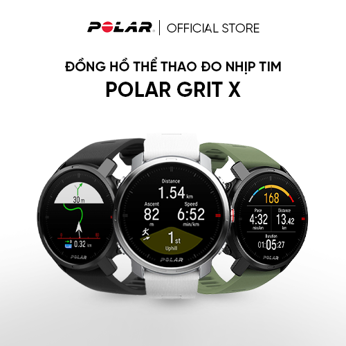 Đồng hồ thể thao thông minh Polar Grit X - Tích hợp GPS, theo dõi đường đi, tiến trình tập luyện - Bảo hành 12 tháng chính hãng