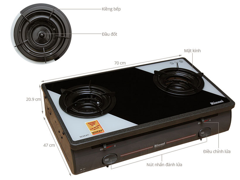 Bếp gas rinnai rv-5700-sch - hàng chính hãng 100% - new 100%