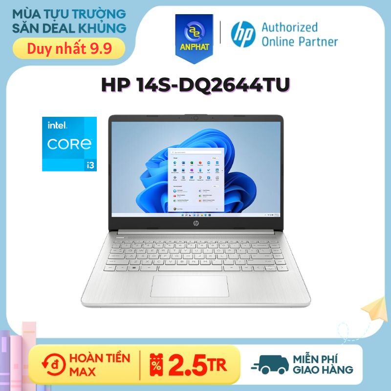 Laptop HP 14S-dq2644TU (Core i3-1115G4 | 8GB | 256GB | Win 11 | Bạc) - Bảo hành 12 tháng