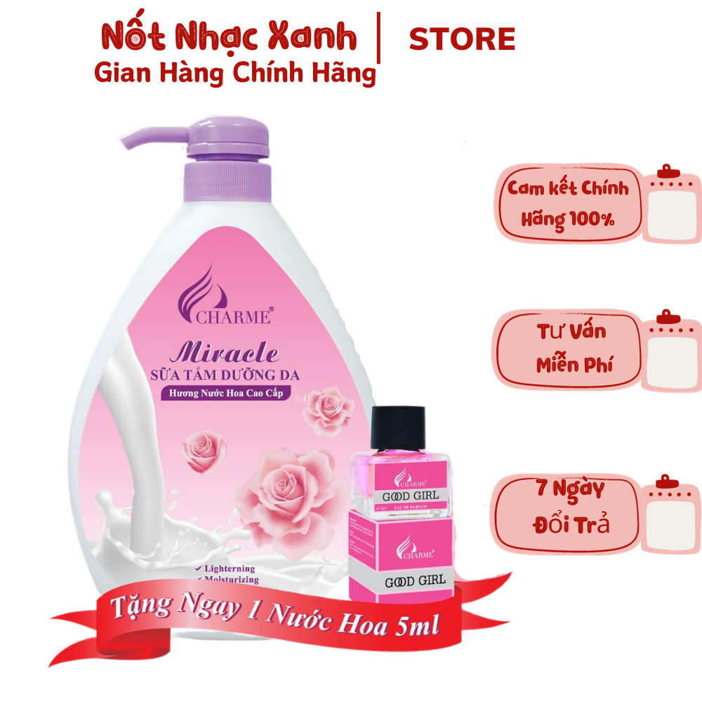 [Hoàn tiền 20%] Sữa Tắm Nước Hoa Cha rme Miracle 1000ml Cho Nữ - TẶNG KÈM NƯỚC HOA