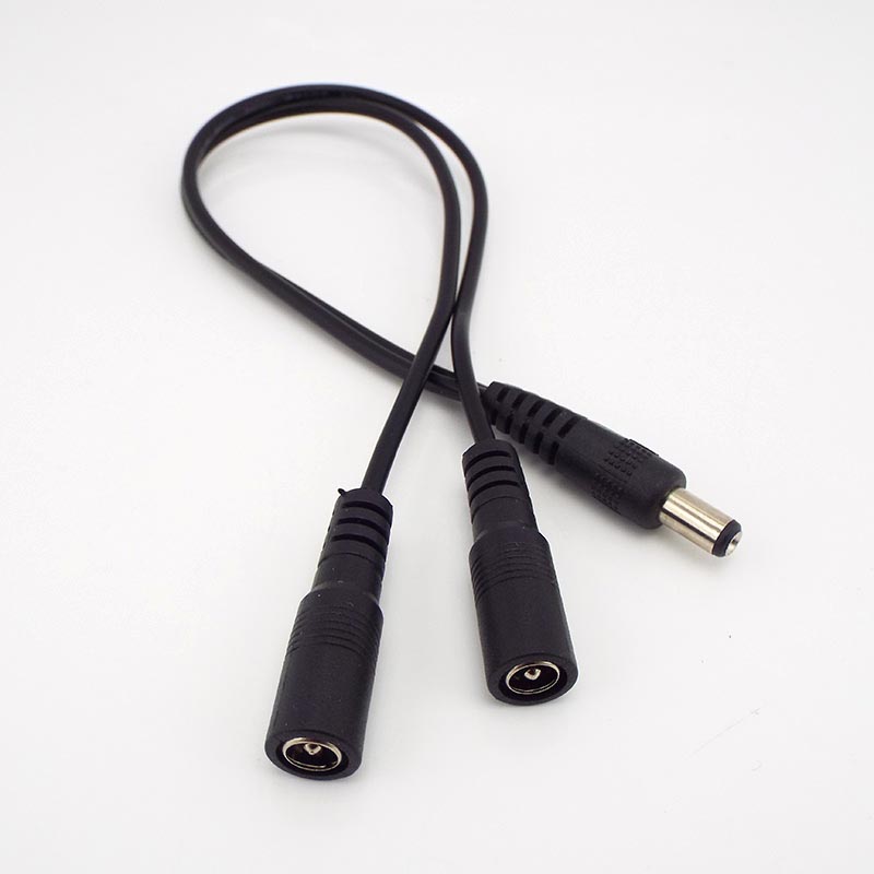 2 way DC Power adapter Cable 5.5mmx2.1mm 1 male to 2 female 2 Male Splitter connector Plug extension for CCTV LED strip light