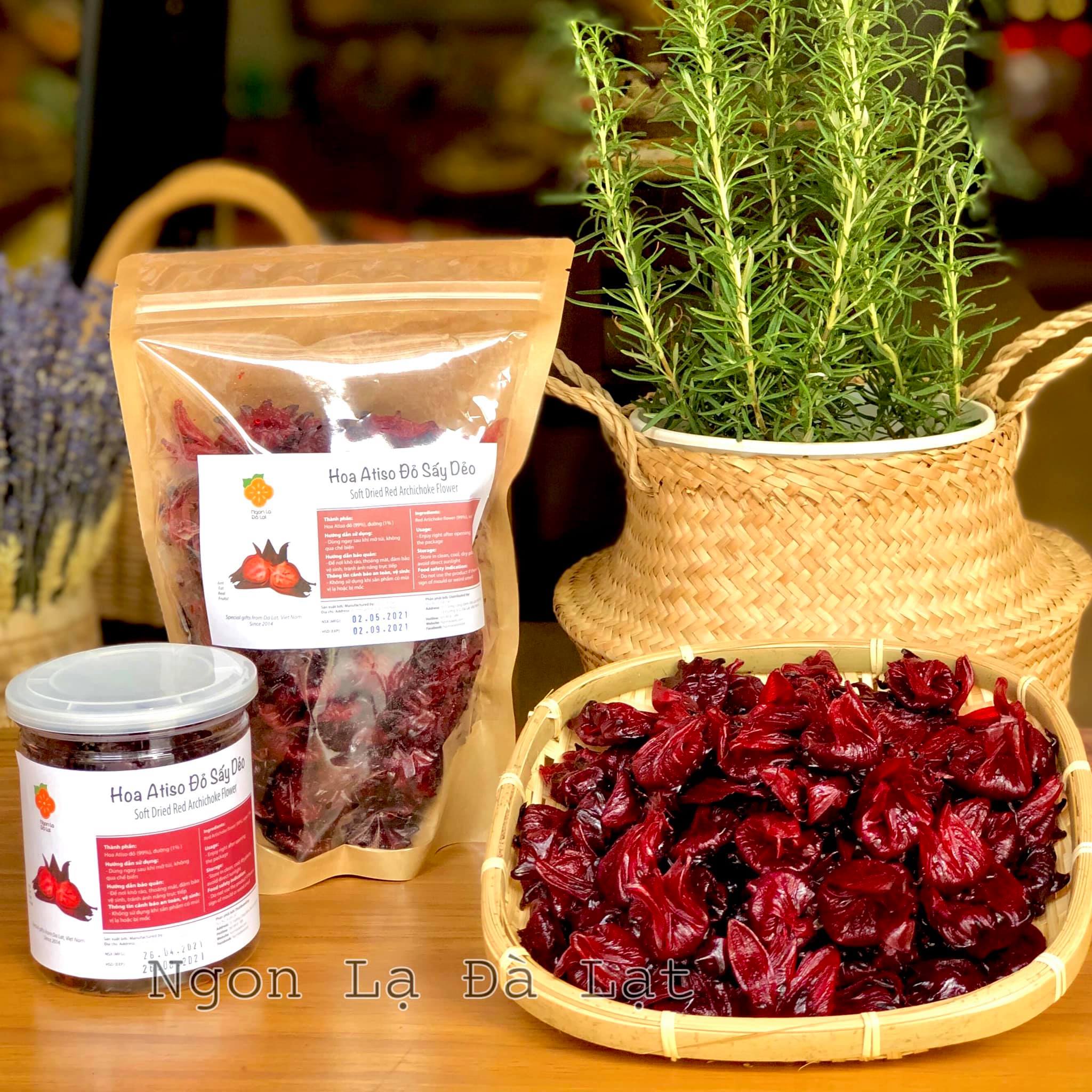 Hoa atiso đỏ sấy dẻo, hoa hibiscus sấy dẻo, Đặc Sản Ngon Lạ Đà Lạt