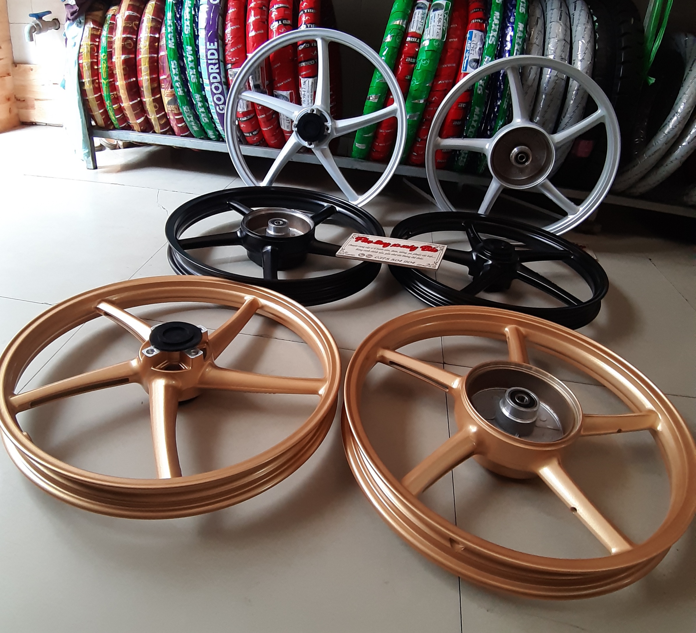 bánh mâm 5 cây kiểu RCB bảng 1.4 1.6 full bạc đạn gắn SIRURS và EXCITER 1 đĩa trước