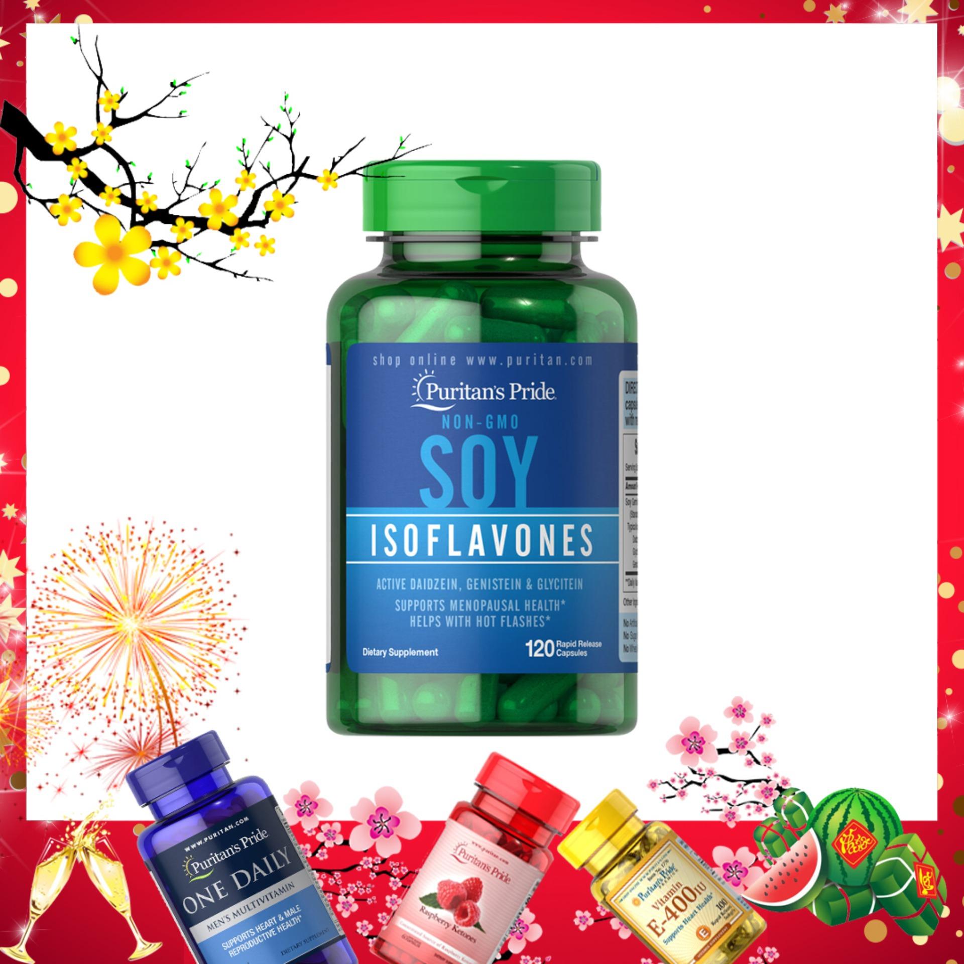 Viên uống bổ sung nội tiết tố chiết xuất mầm đậu nành không biến đổi gen Non-GMO Soy Isoflavones 750mg 120 viên