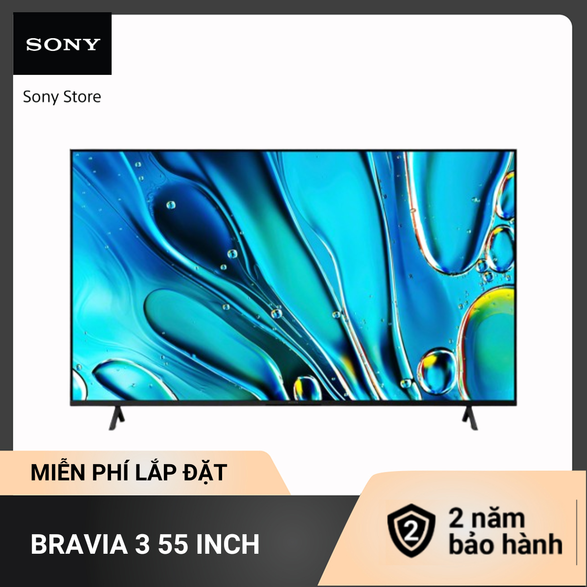 Tivi Sony Mới Nhất 2024 - BRAVIA 3 55 Inch | KD-55S30 I 4K Ultra HD | Dải tần nhạy sáng cao (HDR) | Smart TV (Google TV)