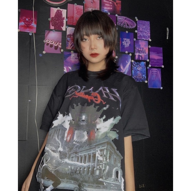 Áo thun Hades hanoi SPIRIT BLACK nam nữ áo thun tay lỡ hades hà nội Full tag