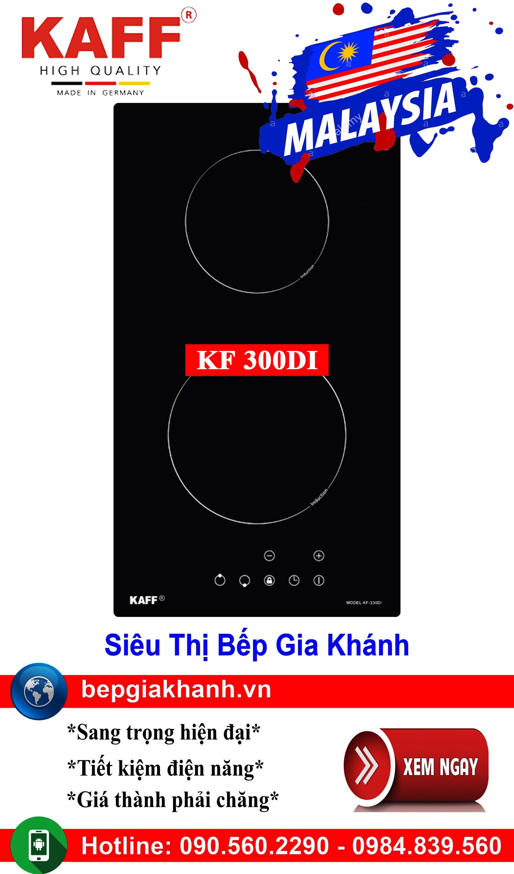 [HCM]Bếp từ domino Kaff KF 330DI nhập khẩu Malaysia bếp từ bếp điện từ bếp từ đôi bếp điện từ đôi bếp từ giá rẻ bếp điện từ giá rẻ bếp từ đơn bep tu don bep tu