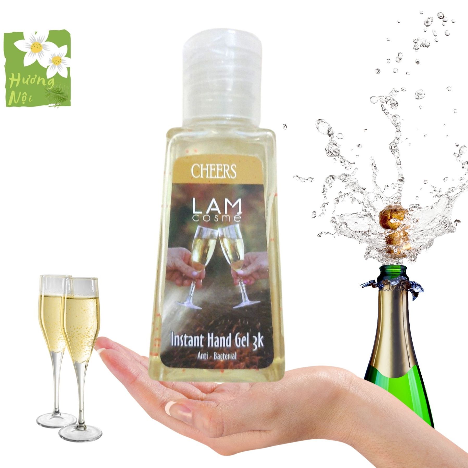 Gel rửa tay khô 3k Lamcosmé- CHEERS: Hương champane