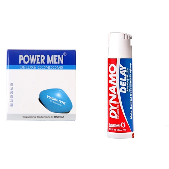 Bao cao su powermen viagra tặng kèm xịt Mỹ dung tích 22.2ml