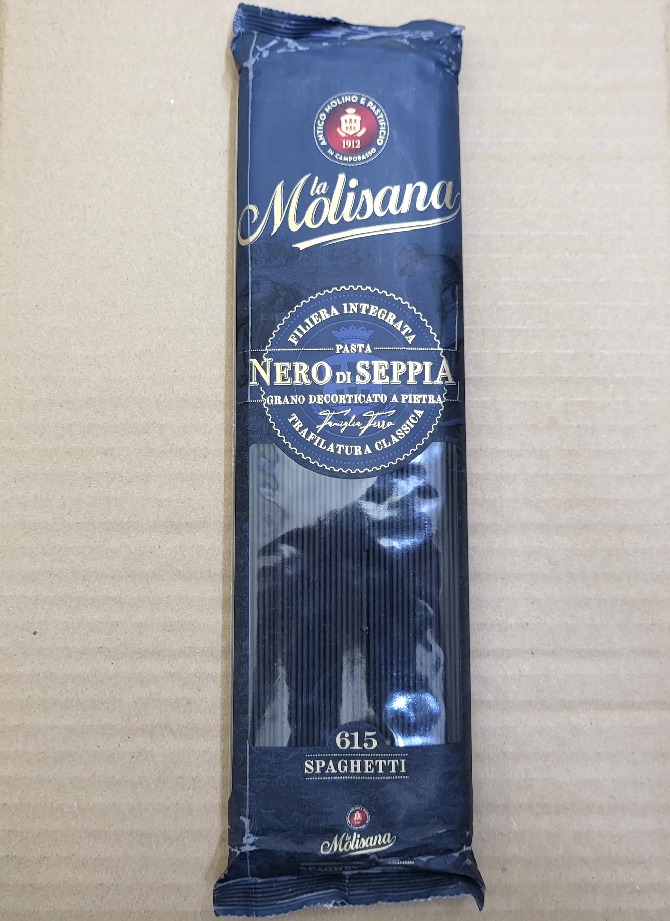 Mì ý mực đen la molisana spaghetti black squid ink pasta