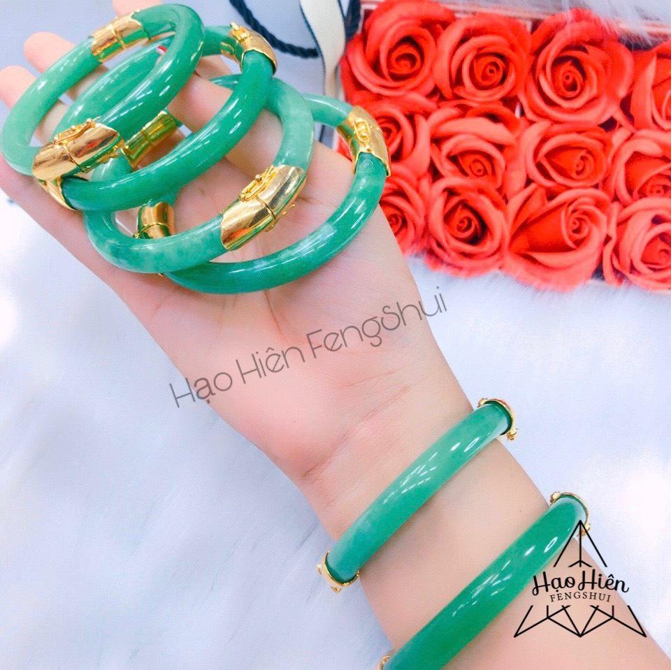 [HCM]Vòng tay Nữ Cẩm Thạch khóa Vàng mạ 18k Cao Cấp - Hạo Hiên Store VT001-180 - Mang đến sự Sang Trọng Quý Phái đến cho phái đẹp ( Chuyên sỉ trang sức )