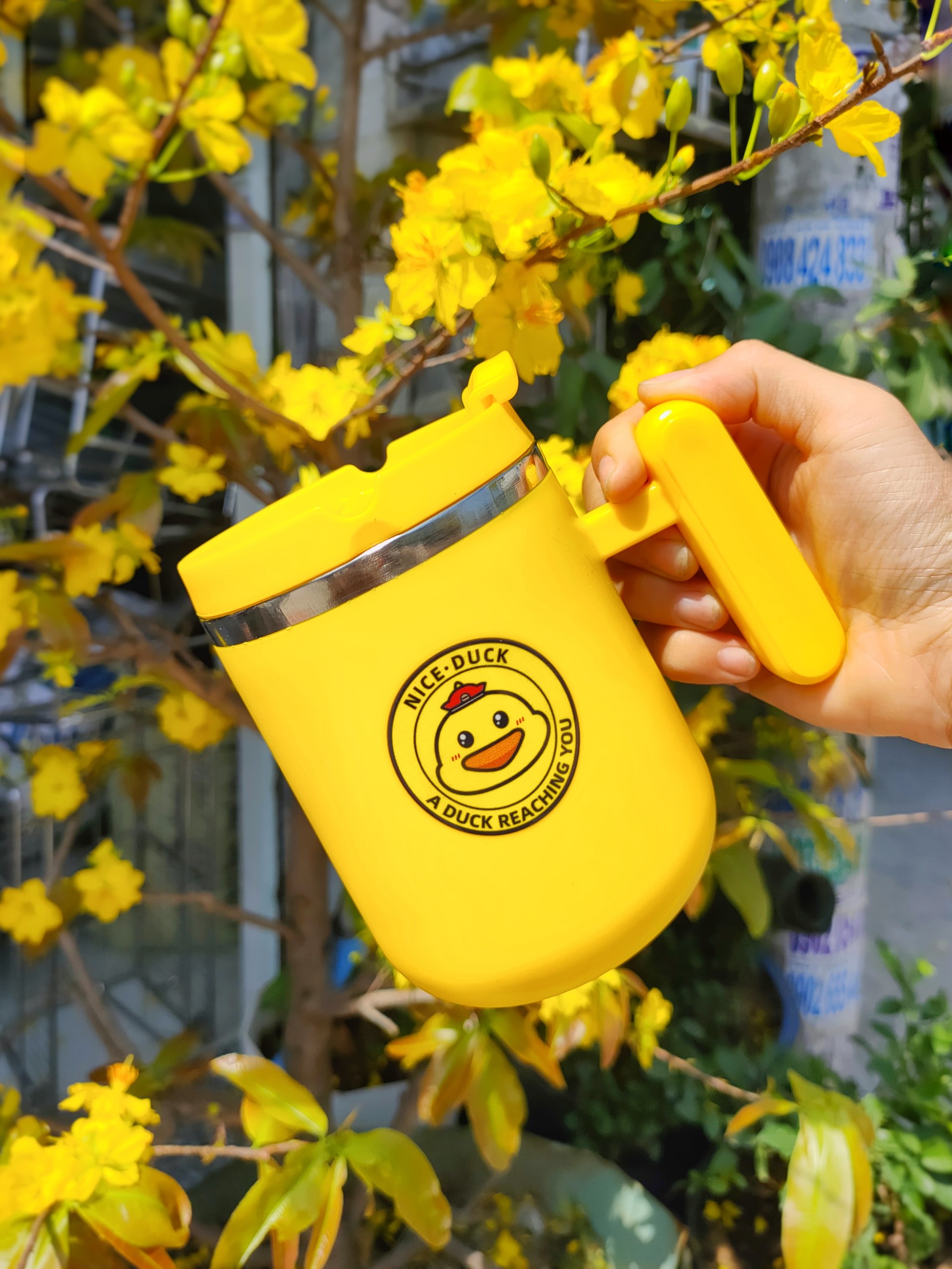 Ly con vịt giữ nhiệt, đa năng đáng yêu 450ml