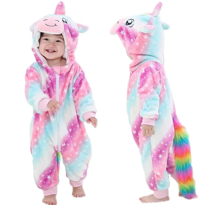 Trẻ Sơ Sinh Bé Rompers Flannel Động Vật Onesies Mùa Đông Trang Phục Cho Bé Trai Cô Gái Mềm Đồ Ngủ Một Mảnh Mùa Thu Áo Liền Quần Ropa De Bebefree Vận Chuyển