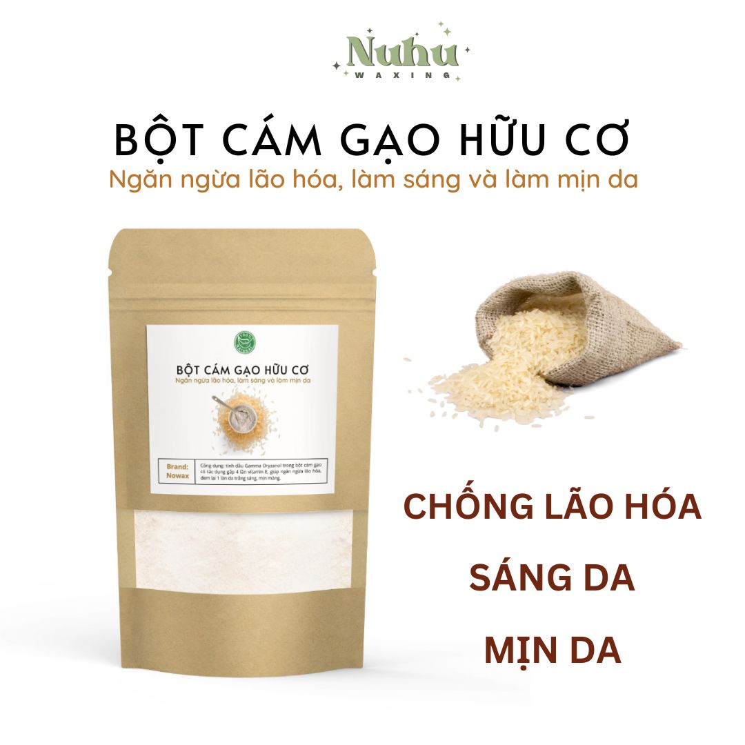 Bột cám gạo sữa nguyên chất hữu cơ 100gr - trắng da, dưỡng ẩm, mờ thâm sạm | Nuhuwaxing