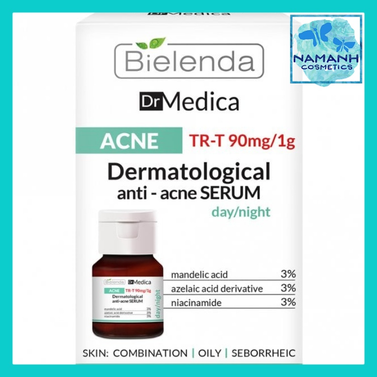 Serum giảm mụn, nhờn, làm sáng da Bielenda Dr Medica Dermatologic Anti-Acne Face Day Night 30ml
