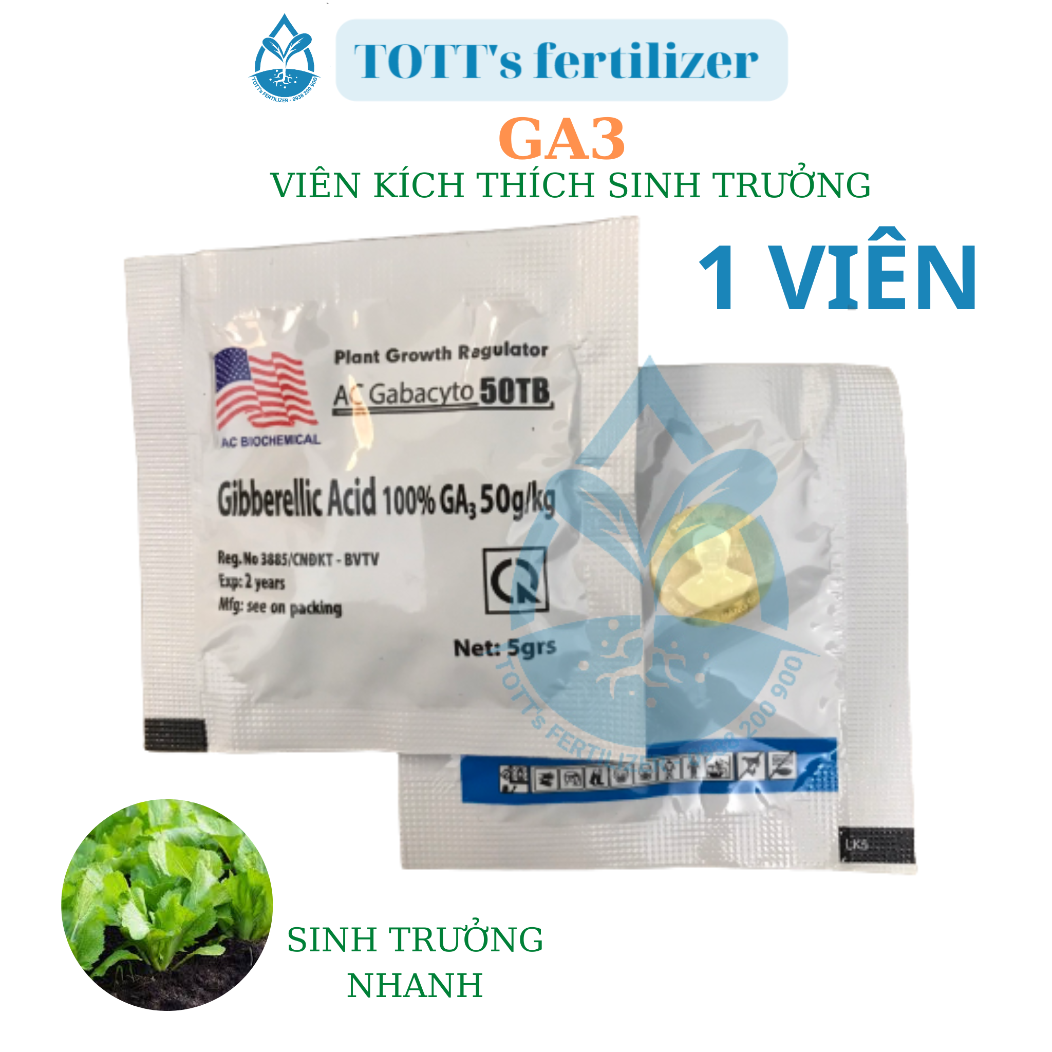 Viên kích thích sinh trưởng GA3
