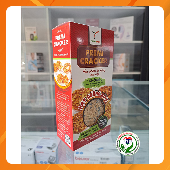 [HCM]Kẹo cho người tiểu đường ăn kiêng - Kẹo hạt cao cấp Premi cracker hộp 120g