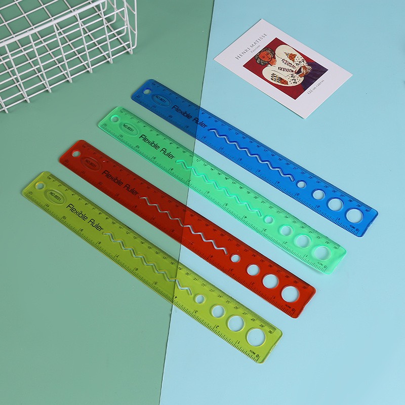 Thước kẻ dẻo Plex hình học 30cm nhiều màu