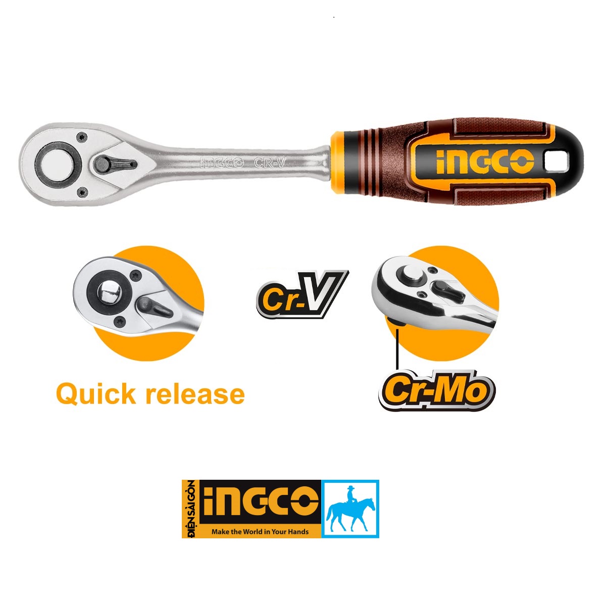 Cờ lê lực cần siết 2 chiều 1/4 1/2 ingco total hrth0814