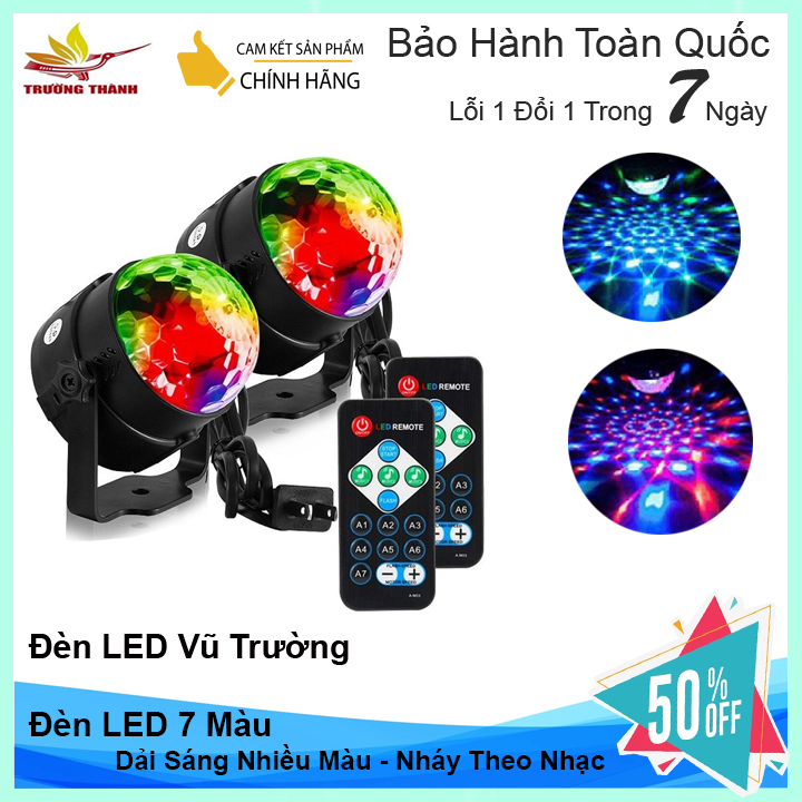 Đèn led- đèn led 7 màu- đèn led trang trí,đèn led vũ trường cao cấp,cảm ứng âm thanh, nháy theo nhạc,theo nhịp, chất liệu cao cấp,bền bỉ